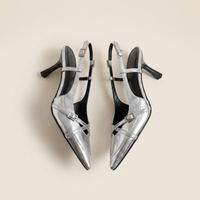 Amara Silver Slingback Heels