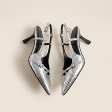 Amara Silver Slingback Heels