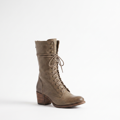 Sunoire harper womens lace up knee high orthopedic boots 08 colorway khaki