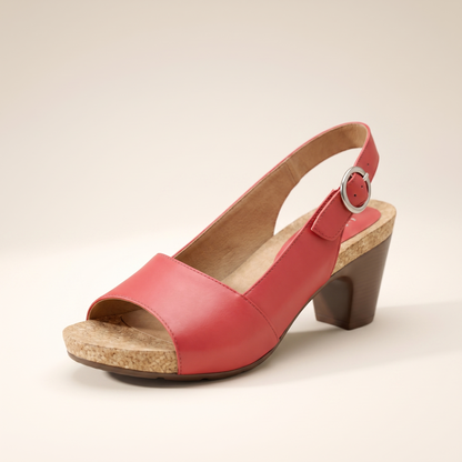 Sunoire adrianna womens block heel slingback sandals 08 colorway red