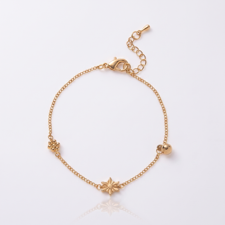 Amara Classic Heart Rhinestone Bracelet — Star & Flower