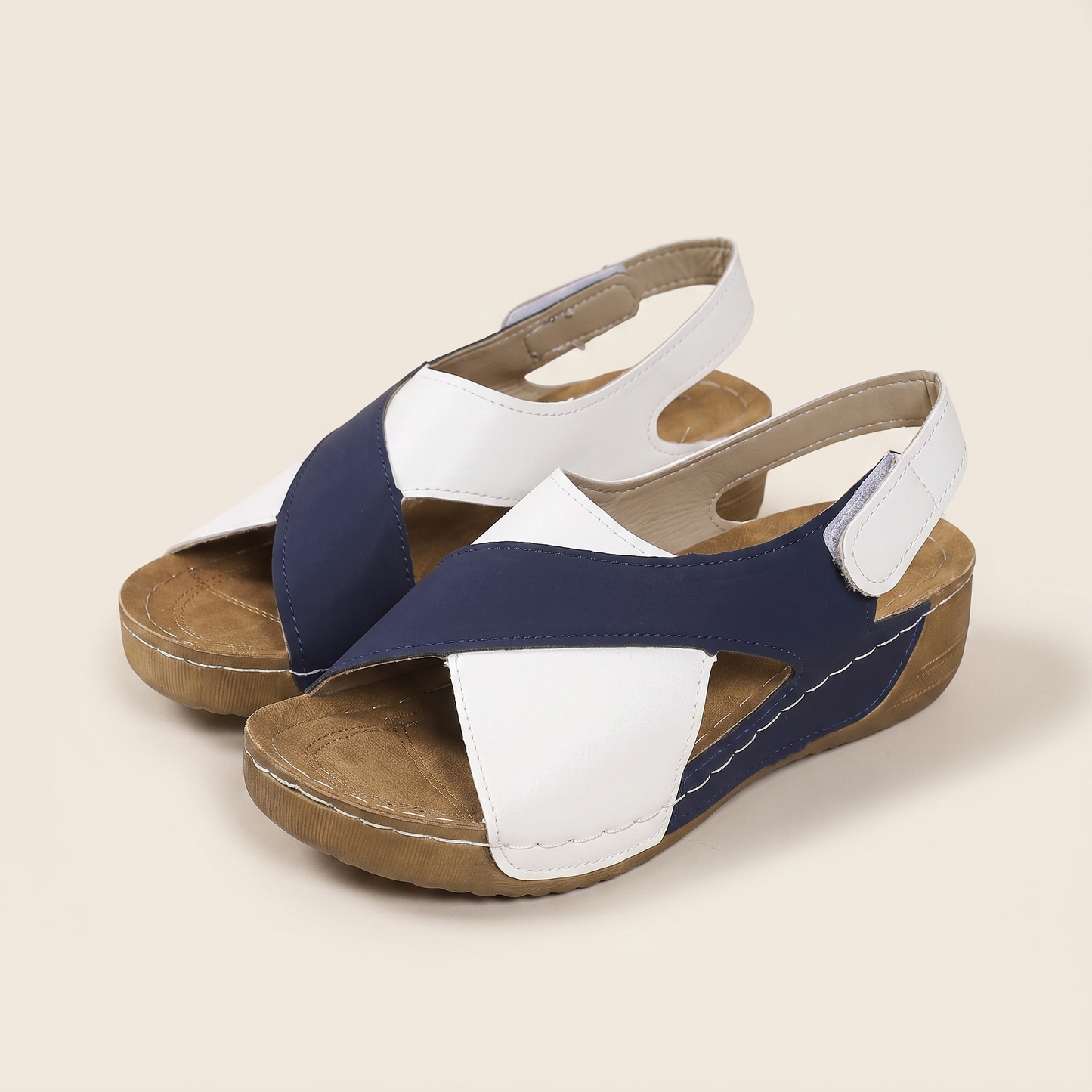 Sunoire women s hiking sandals walk in style move with ease 08 pair flatlay blue