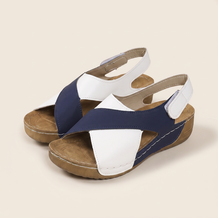 Sunoire women s hiking sandals walk in style move with ease 08 pair flatlay blue