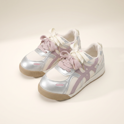 Sunoire paloma white mesh sneakers 08 pair flatlay pink