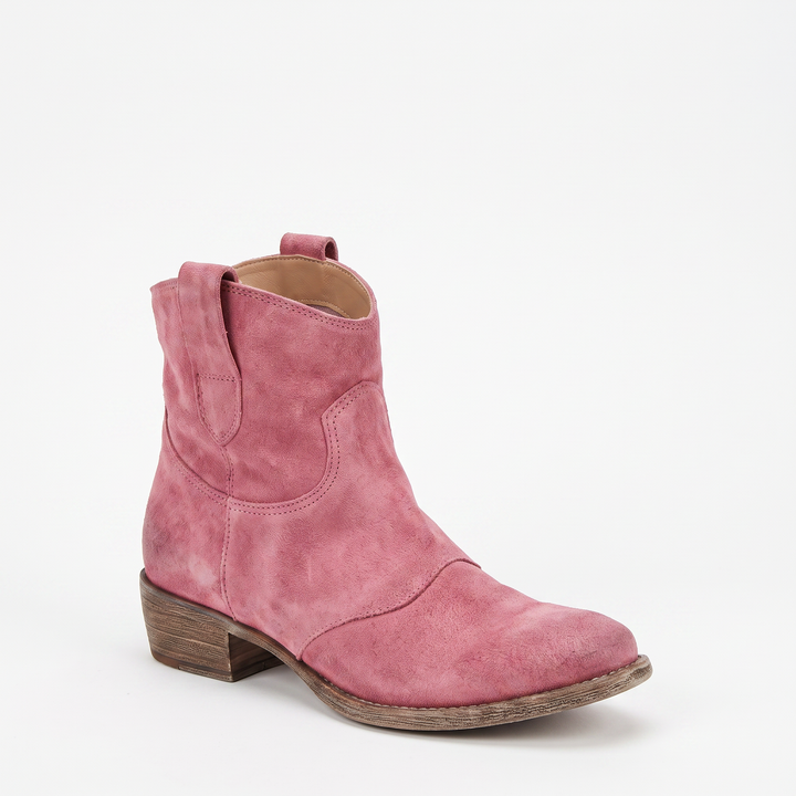 Sunoire ankle western pull tab boots 09 colorway pink
