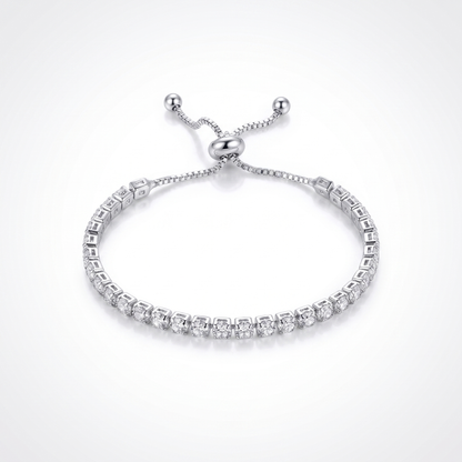 Sunoire women s tennis bracelet 4 mm 5 mm crystal cz iced cubic zirconia square tennis chain fashionable gold plated featuring pearls 09 flatlay silver round