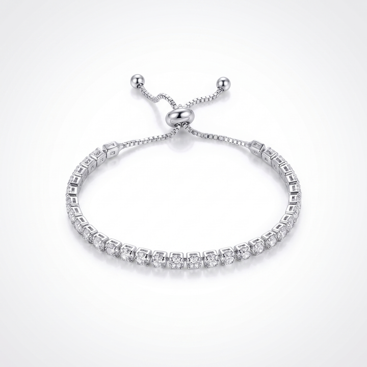 Avital Gold Oval Bracelet — Silver Round