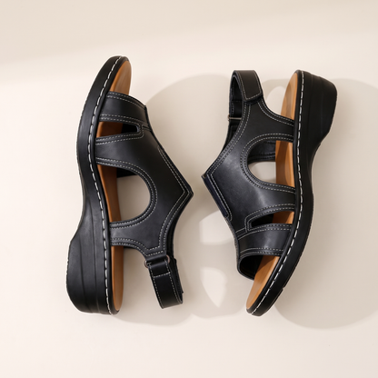 Sunoire marlowe black cut out sandals 09 pair flatlay black