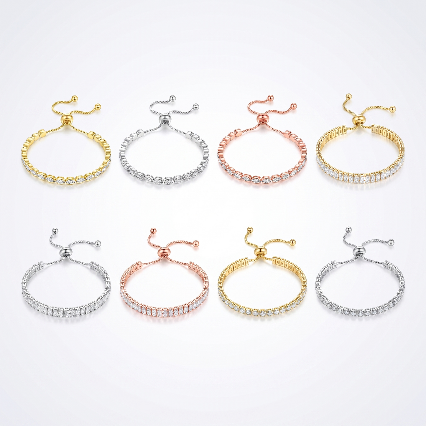 Sunoire women s tennis bracelet 4 mm 5 mm crystal cz iced cubic zirconia square tennis chain fashionable gold plated featuring pearls 11 collection all styles