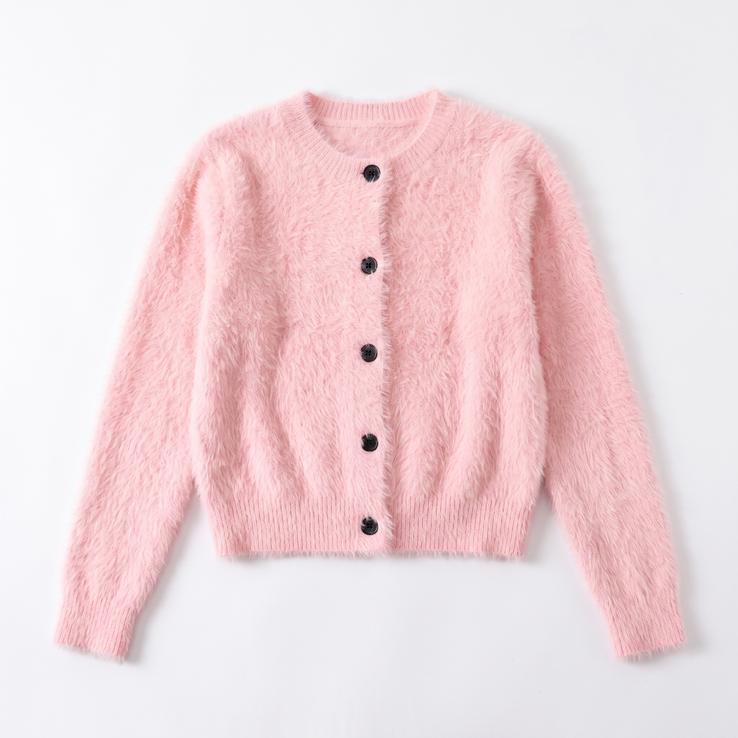 Sunoire 2026 hot sale korean oversized shaggy cardigans women button up lapel long sleeve fall winter fluffy chic sweet sweaters coats garment flatlay 01
