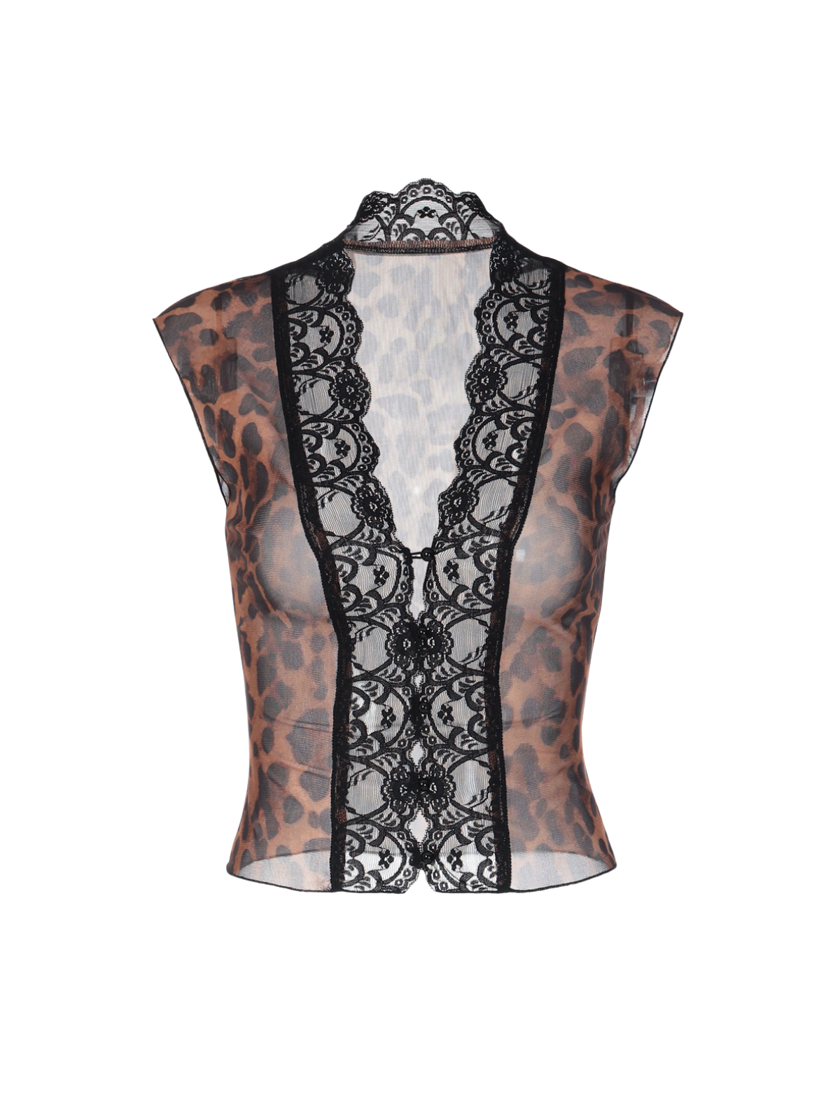 Morthael Lace Top in Leopard colorway image
