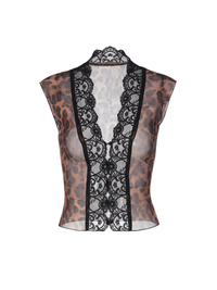 Morthael Lace Top in Leopard colorway image