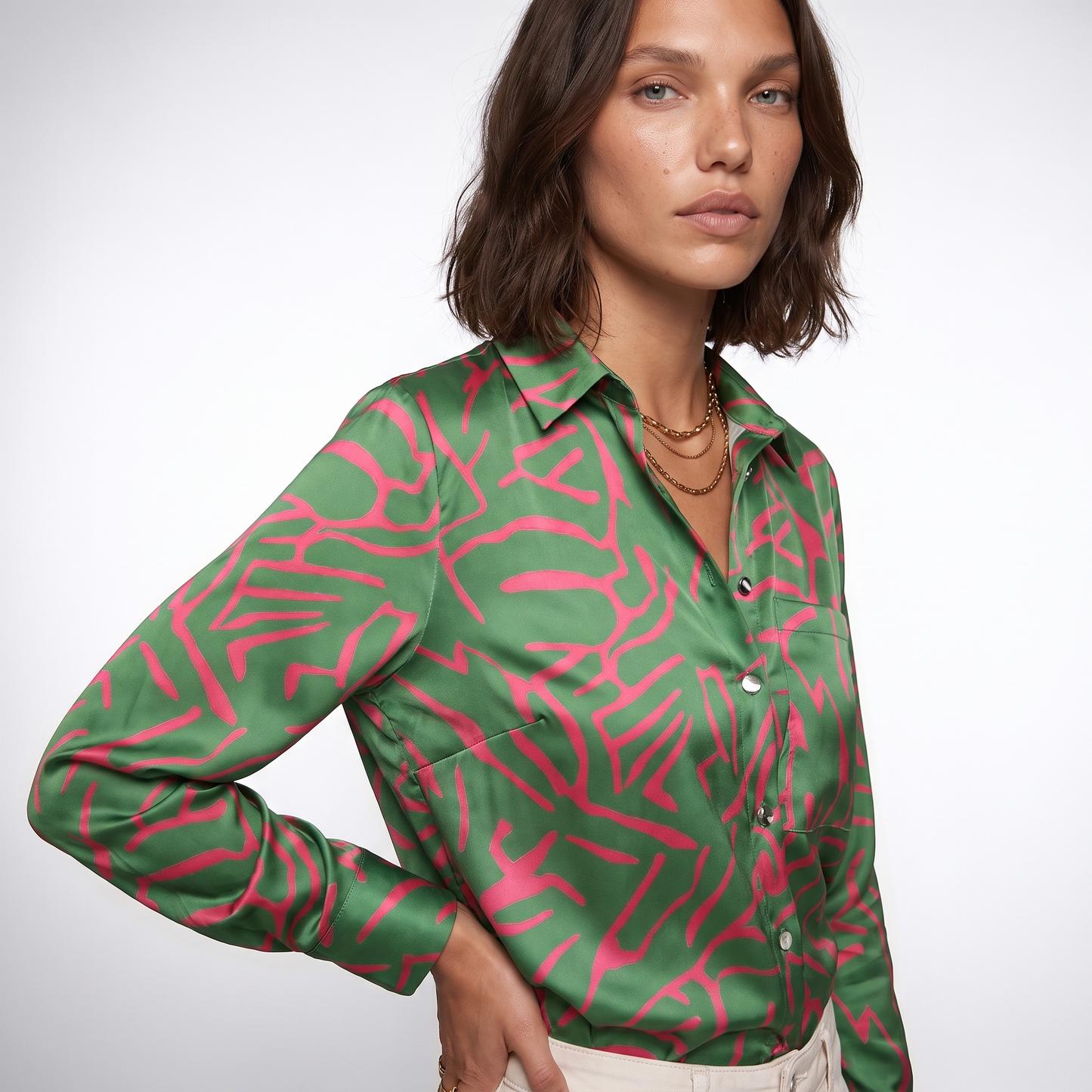 Sunoire ada womens elegant artistic print blouse top alt crop 1 01