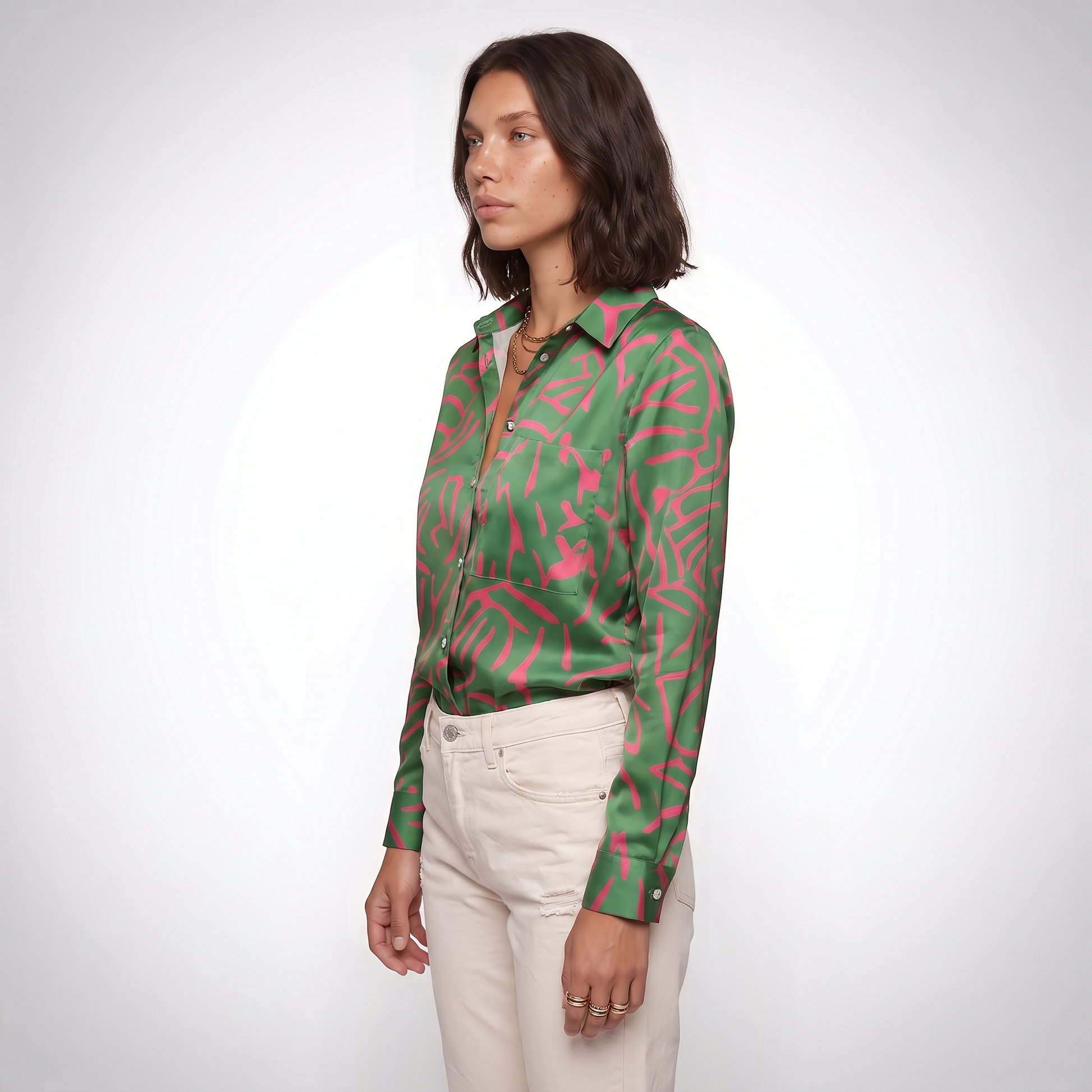Sunoire ada womens elegant artistic print blouse top side crop 01