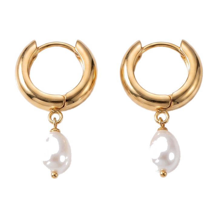 Sunoire emanco earring wholesale vintage glamorous irregular pendant earrings natural freshwater pearls casual luxury gift earrings 01 flatlay gold