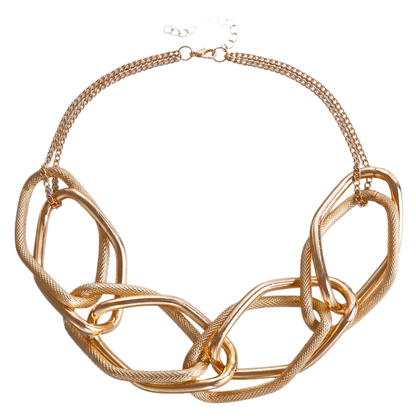 Sunoire geometric personality exaggerated chain hip hop necklace women s fashion cool choker fashion punk collarbone chain necklace 01 flatlay champagne gold