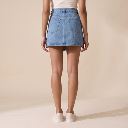 Sunoire amara blue denim skirt bottom back crop 01