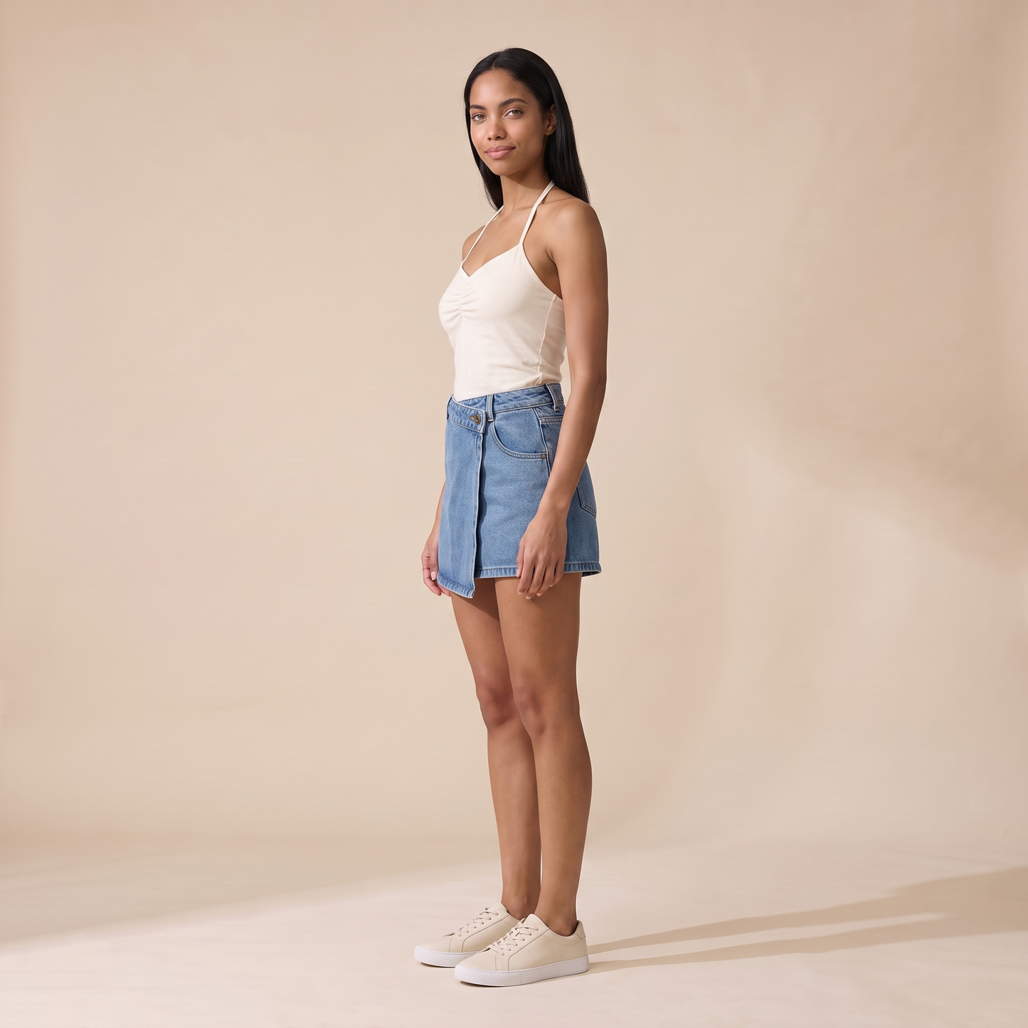 Sunoire amara blue denim skirt bottom side crop 01