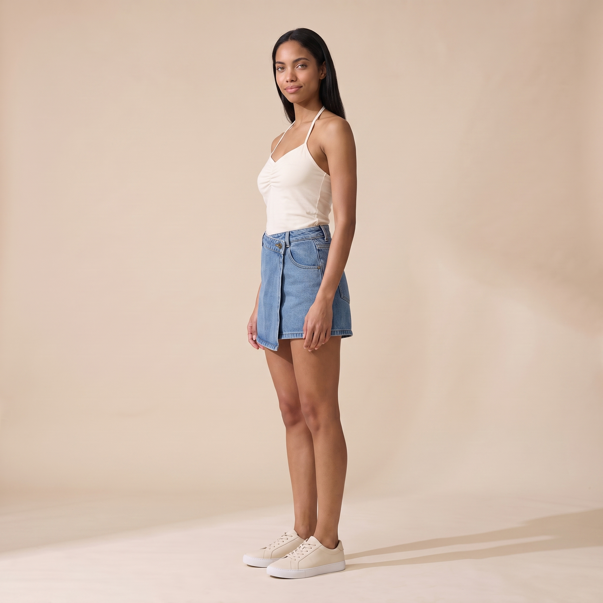 Sunoire amara blue denim skirt bottom side crop 01