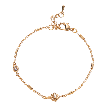 Sunoire fashion women s stainless steel bracelet bangles 18k gold plated jewelry heart cross zircon rhinestone bracelet for women 03 flatlay crystal cluster