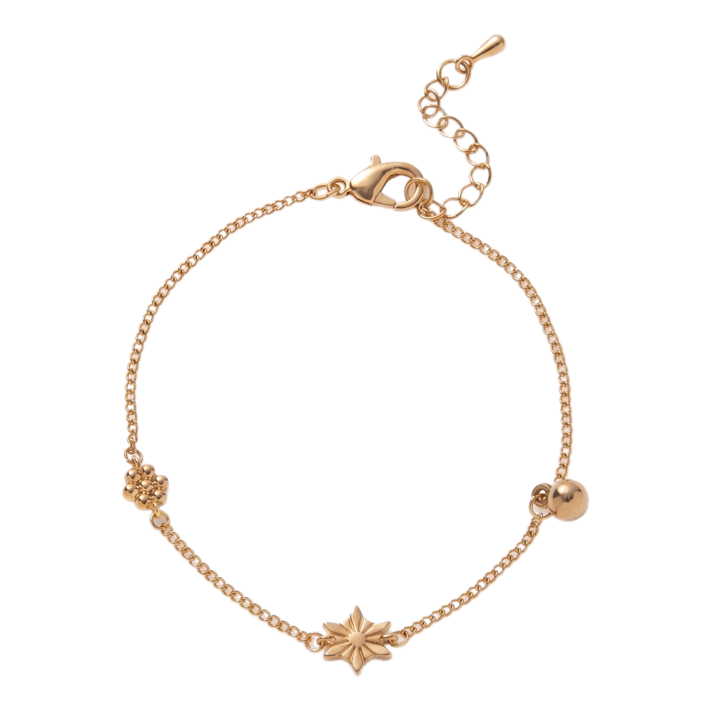 Sunoire fashion women s stainless steel bracelet bangles 18k gold plated jewelry heart cross zircon rhinestone bracelet for women 08 flatlay star flower