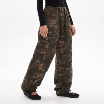 Sunoire american style camouflage pants for women and men spring new design high waist straight leg loose and casual denim pants bottom crop 3q 01