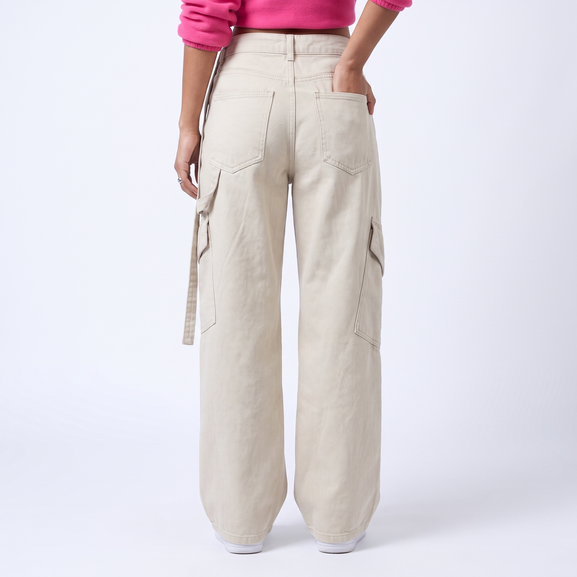 Sunoire american vintage unisex denim straight pocket green work pants couple new loose couple s casual pant fashion design bottom back crop 01