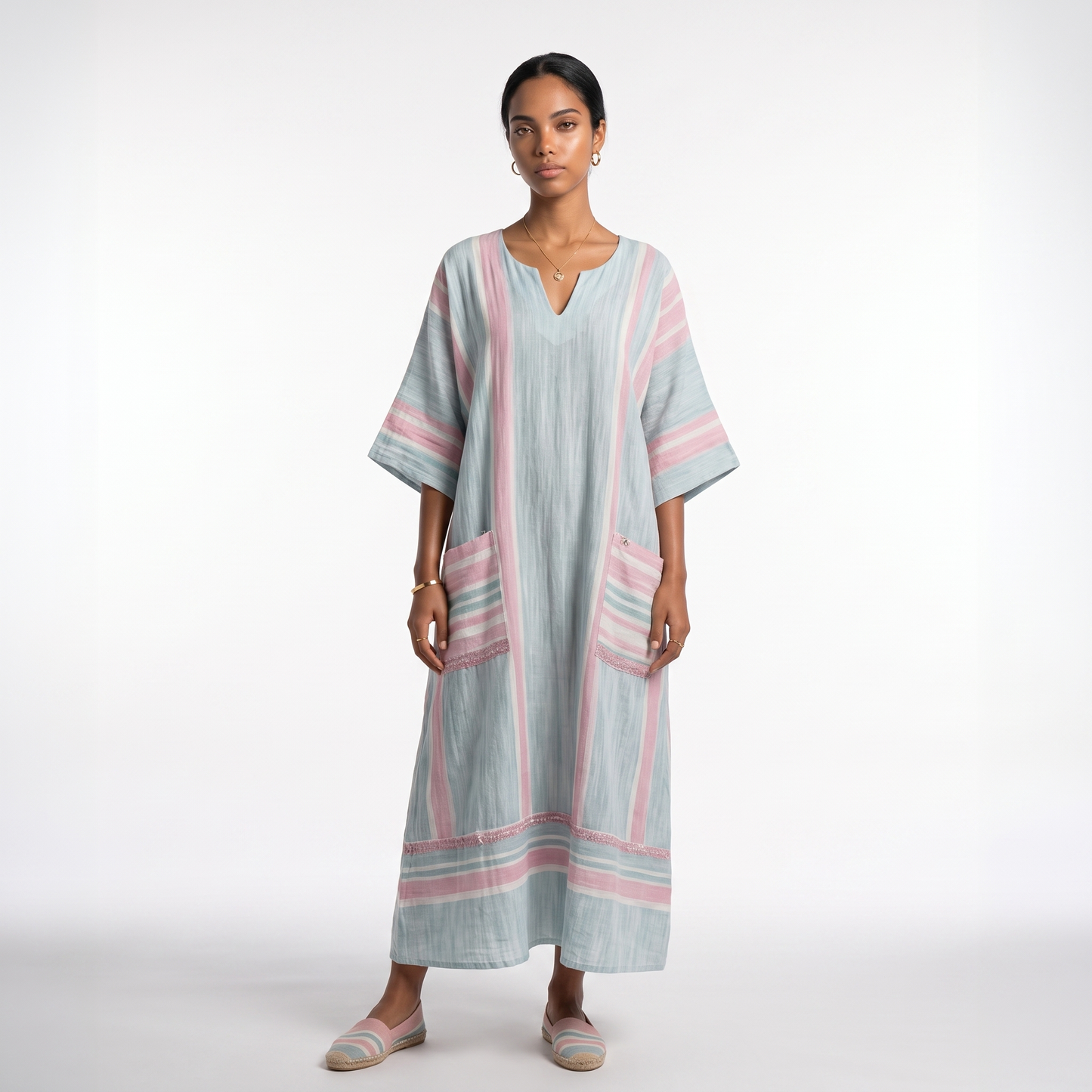 Sunoire anaelle long strand dress for a stylish summer look colorway model 2 front hero 01
