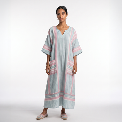 Sunoire anaelle long strand dress for a stylish summer look colorway model 2 front hero 01