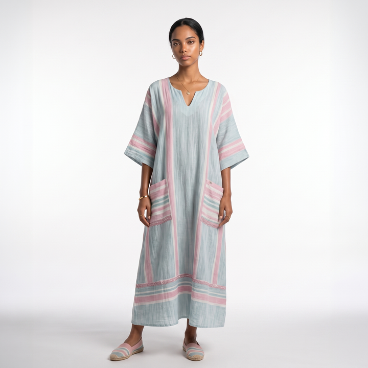 Sunoire anaelle long strand dress for a stylish summer look colorway model 2 front hero 01