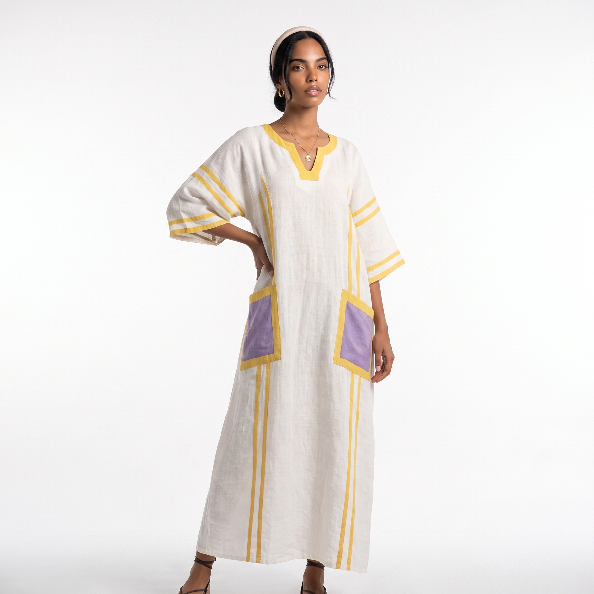 Sunoire anaelle long strand dress for a stylish summer look colorway model 4 front hero 01
