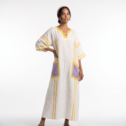 Sunoire anaelle long strand dress for a stylish summer look colorway model 4 front hero 01