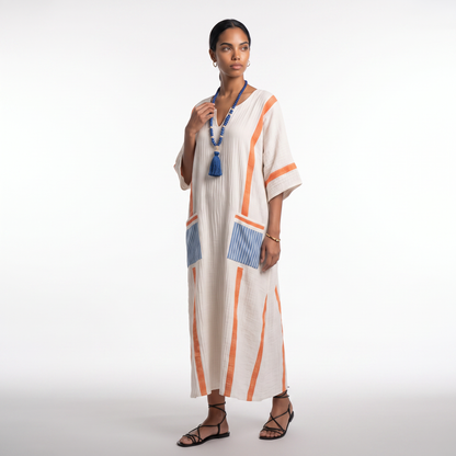 Sunoire anaelle long strand dress for a stylish summer look three quarter 01