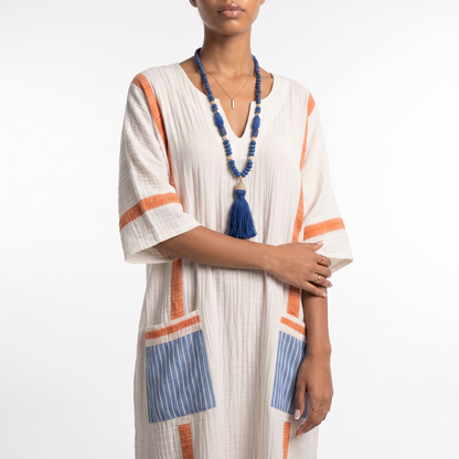 Sunoire anaelle long strand dress for a stylish summer look torso crop 01