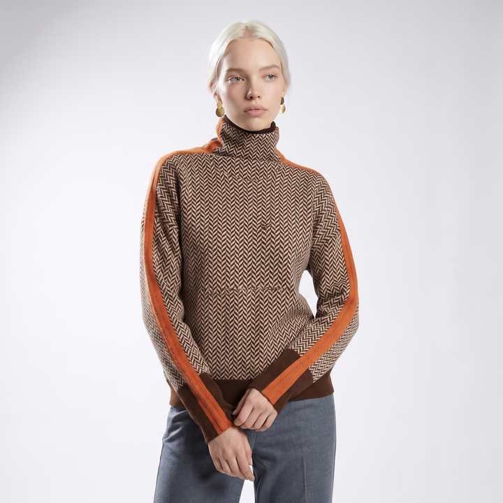 Sunoire anita elegant cashmere turtleneck sweater top front crop 01