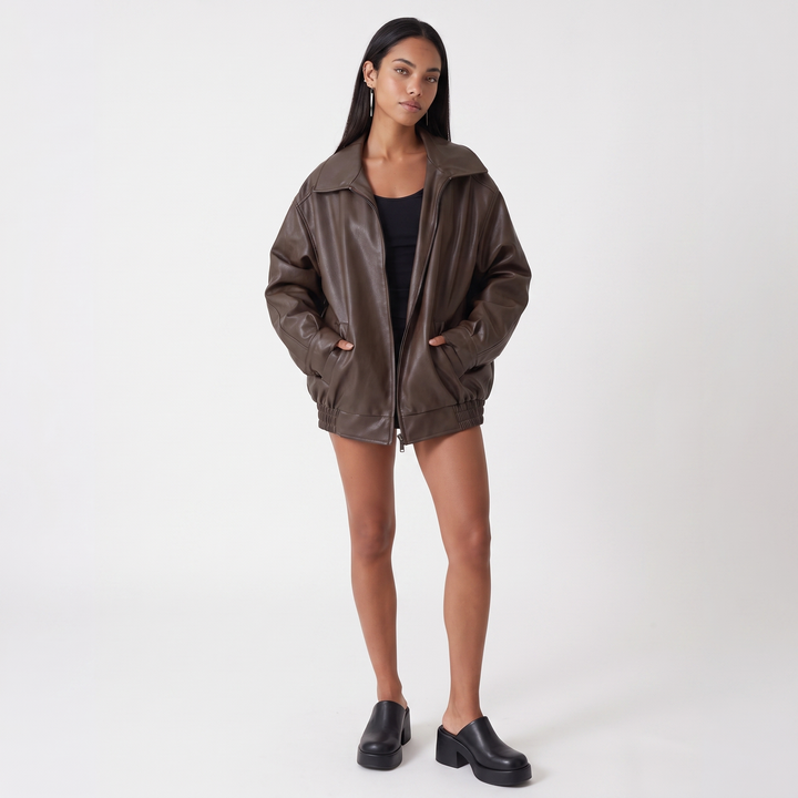 aria-womens-oversized-leather-zip-front-bomber-jacket-front-hero-01