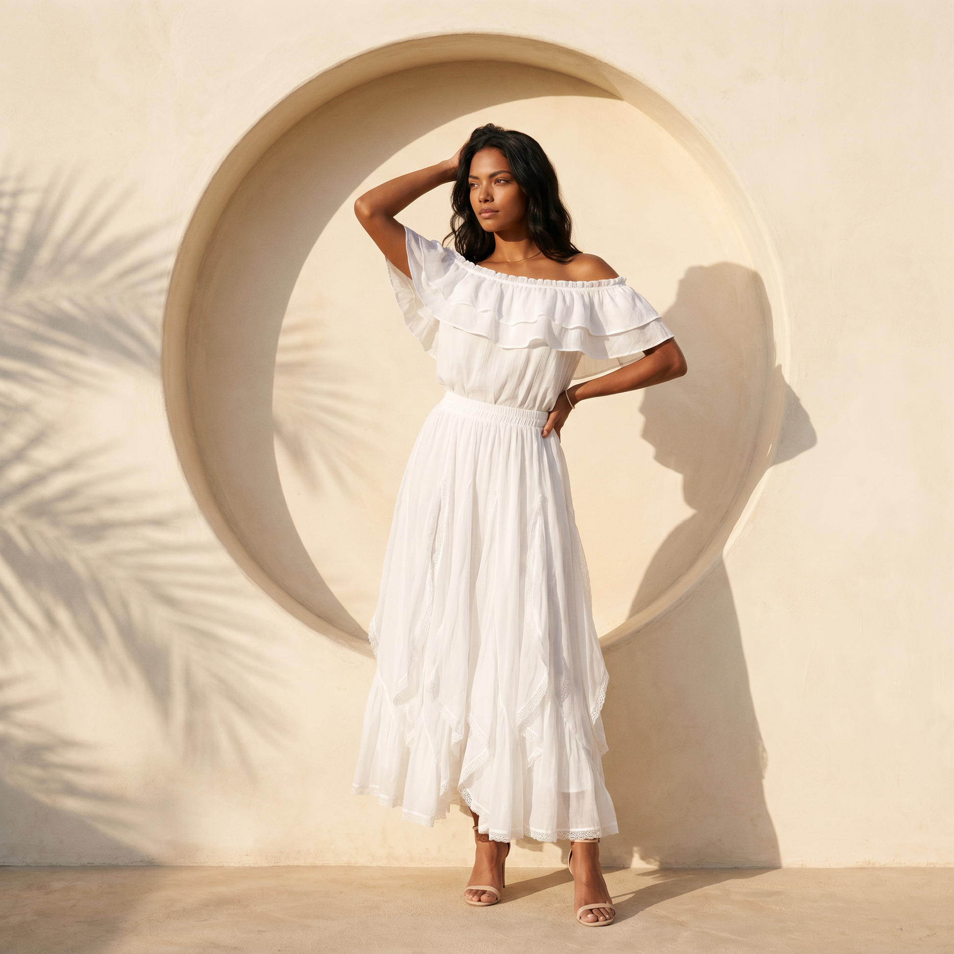 Sunoire arielle white lace skirt campaign hero 01
