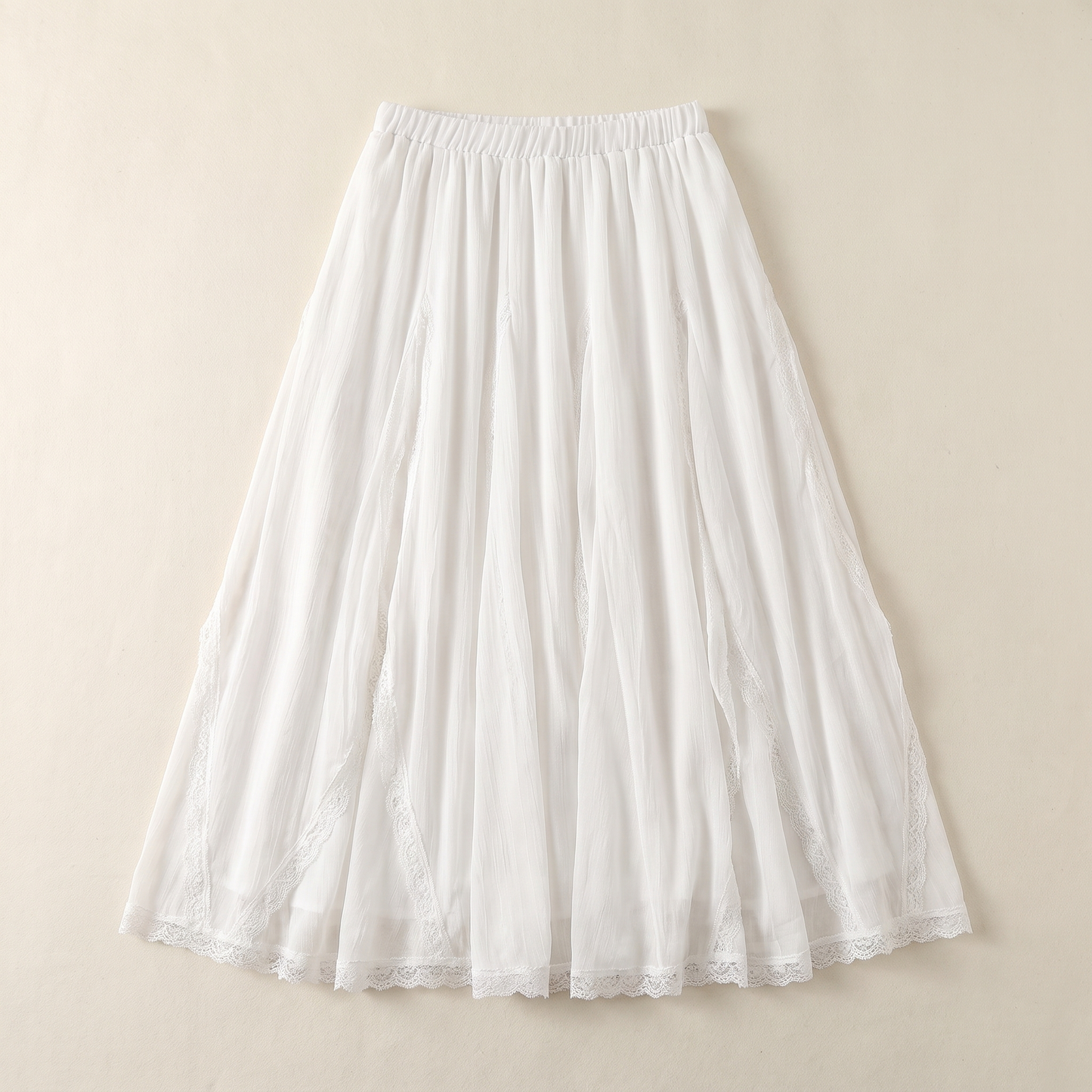 Sunoire arielle white lace skirt garment flatlay 01