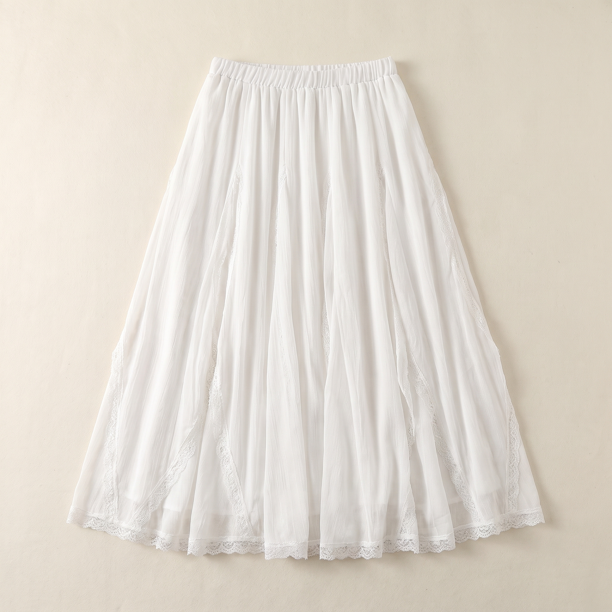 Sunoire arielle white lace skirt garment flatlay 01