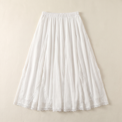 Sunoire arielle white lace skirt garment flatlay 01