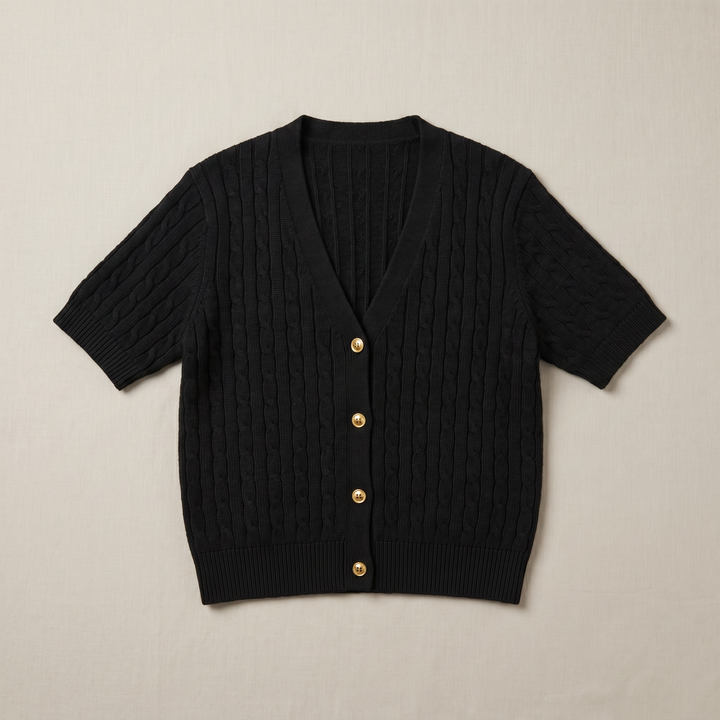 Sunoire aroven black dress garment flatlay 01