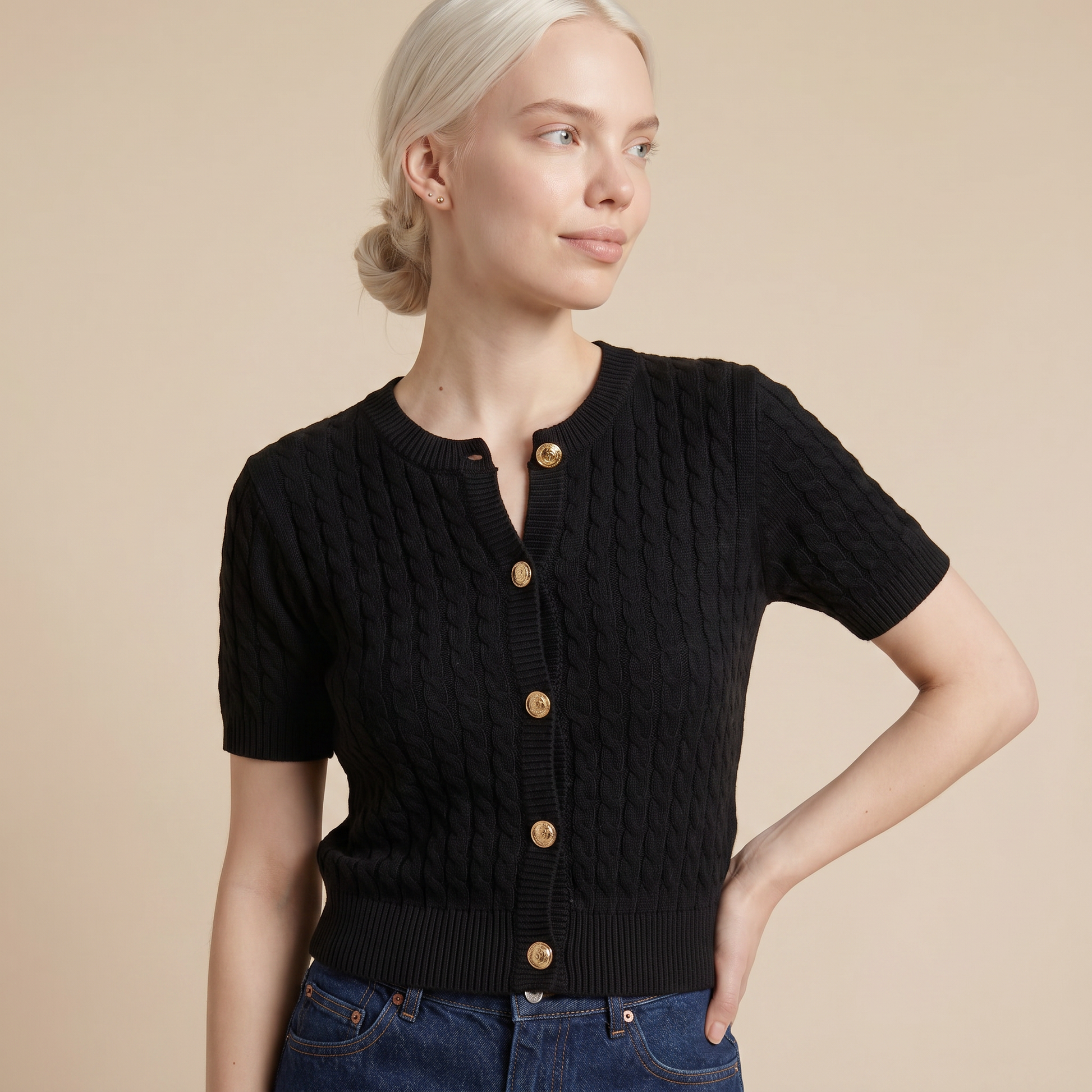 Sunoire aroven black dress top detail 01