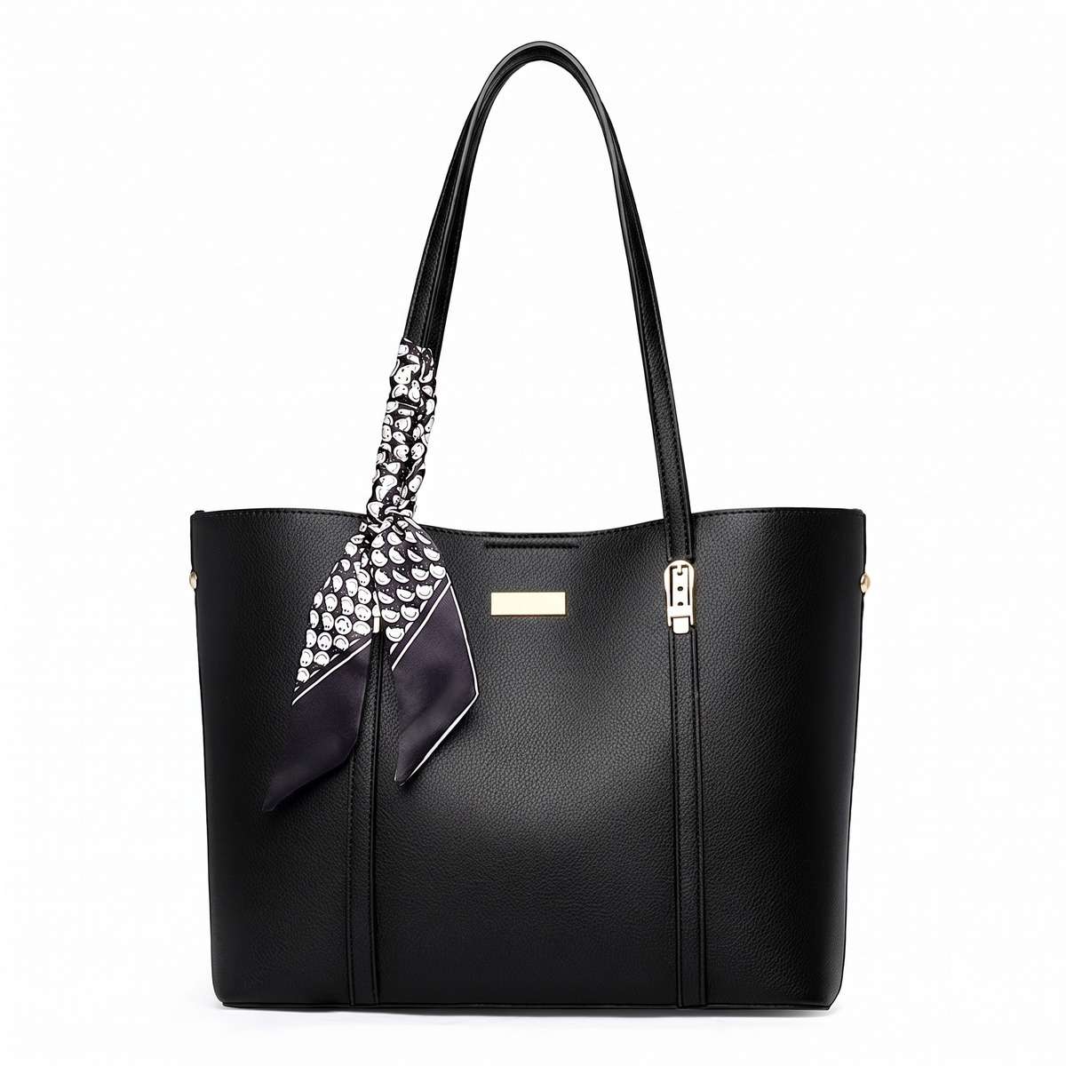 Sunoire autumn new large capacity tote bag women pu zipper fashionable handbag distinctive polyester lining 01 front