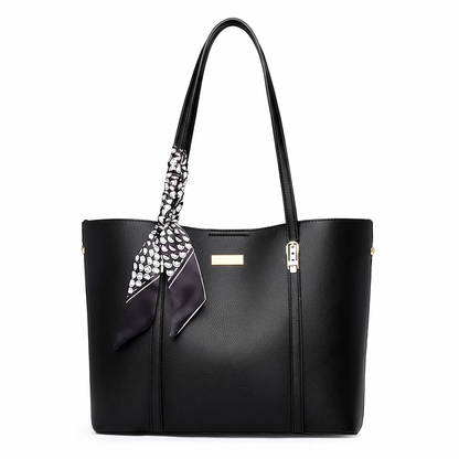 Sunoire autumn new large capacity tote bag women pu zipper fashionable handbag distinctive polyester lining 01 front