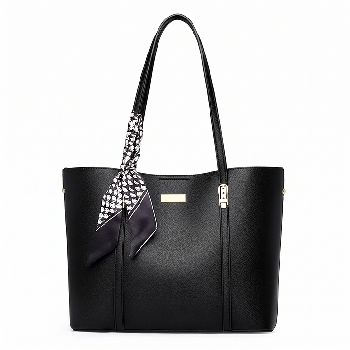 Sunoire autumn new large capacity tote bag women pu zipper fashionable handbag distinctive polyester lining 01 front