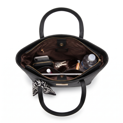 Women's Faux Leather Structured Tote Bag, interior