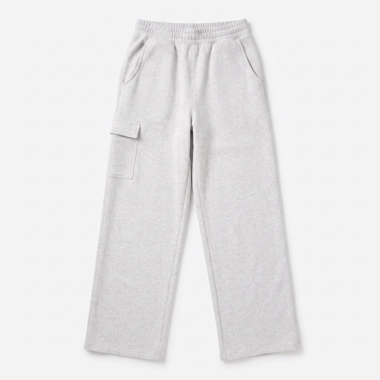 Sunoire autumn winter women fashionable loose pocket high waist straight cotton polyester trousers baggy clothes cargo pants for women garment flatlay 01
