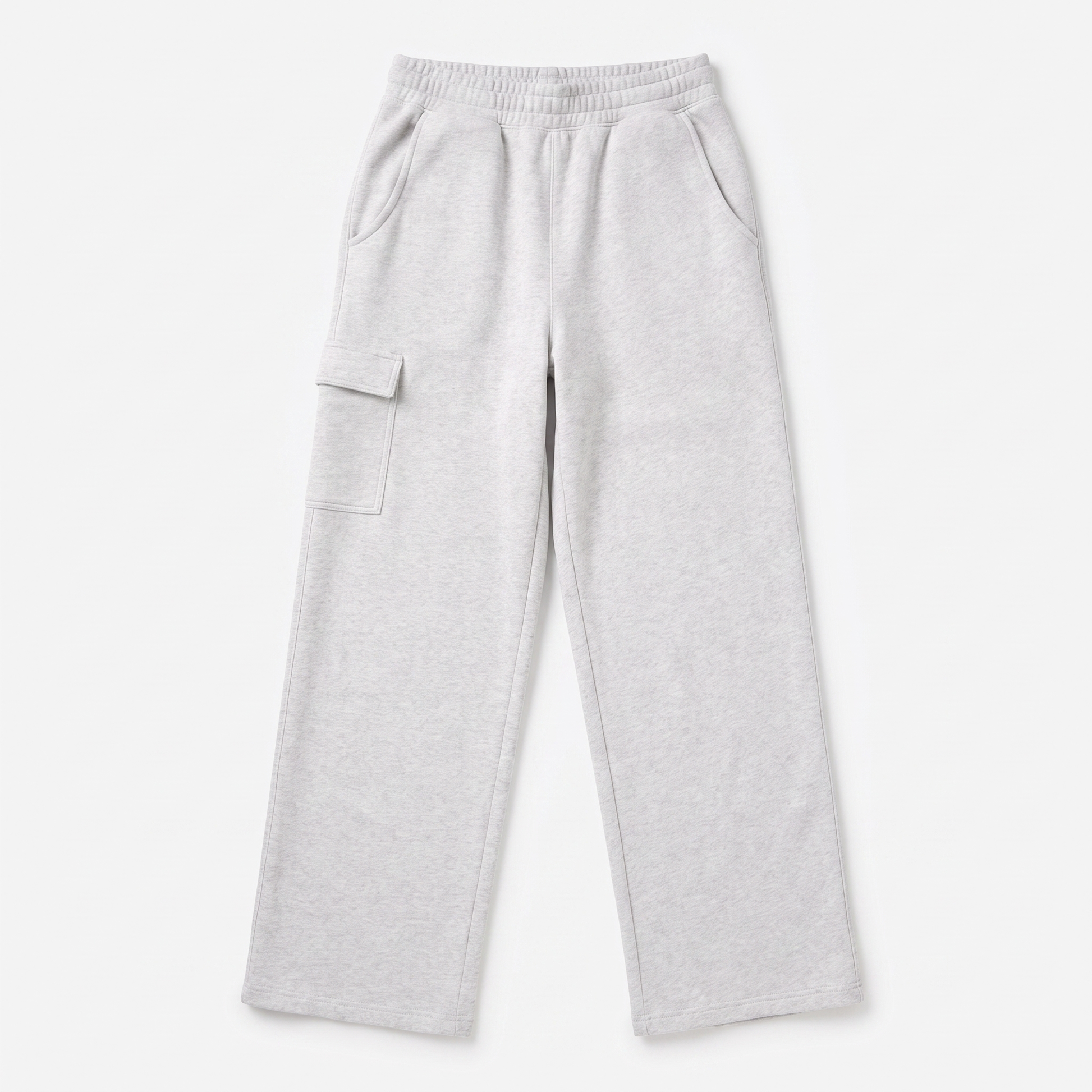 Sunoire autumn winter women fashionable loose pocket high waist straight cotton polyester trousers baggy clothes cargo pants for women garment flatlay 01