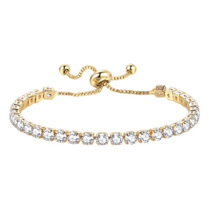 Sunoire women s tennis bracelet 4 mm 5 mm crystal cz iced cubic zirconia square tennis chain fashionable gold plated featuring pearls 08 flatlay gold round