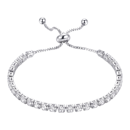 Sunoire women s tennis bracelet 4 mm 5 mm crystal cz iced cubic zirconia square tennis chain fashionable gold plated featuring pearls 09 flatlay silver round